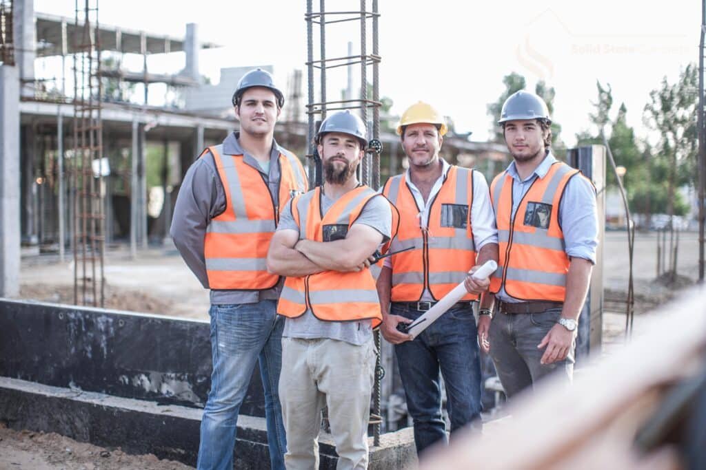 Professional Solid State Concrete team at a Fargo ND construction site.